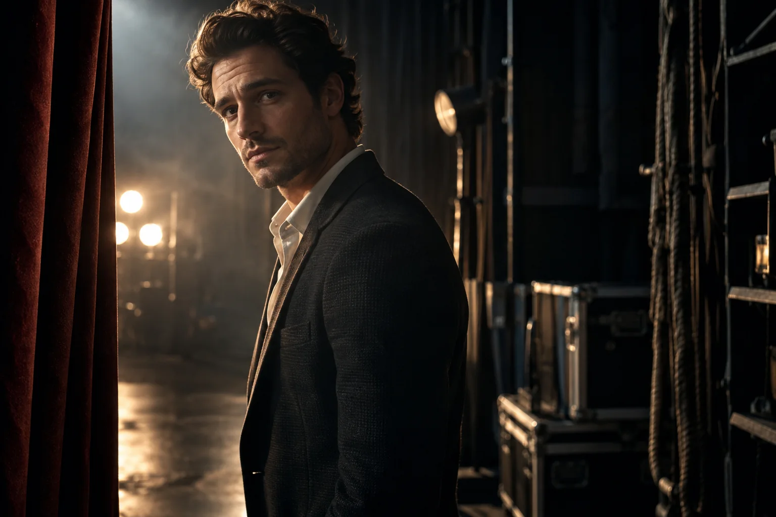 Retrato cinematográfico de actor entre bastidores